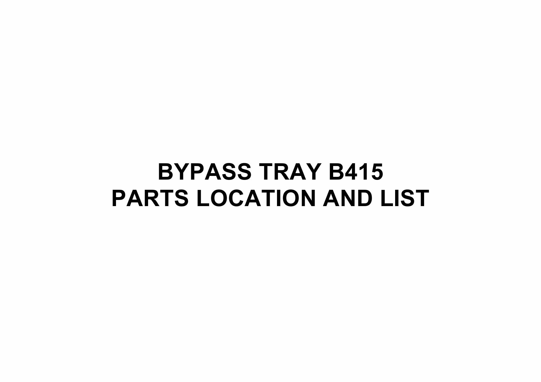 RICOH Options B415 BYPASS-TRAY Parts Catalog PDF download-1